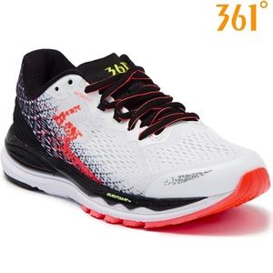 361 DEGREES MERAKI 3 WOMAN  WHITE/HAZARD RUNNING SNEAKER NIB $135
